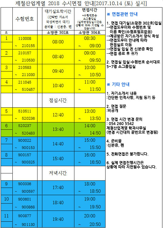 2018 제철산업계열 수시1차 면접 간배정 이미지.jpg